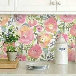 NuWallpaper Peachy Keen Pink Self Adhesive Wallpaper