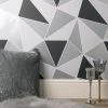 Fine Décor Wallpaper Apex Geo Sidewall Silver Wallpaper 1 Fine Décor Wallpaper Apex Geo Sidewall Silver Wallpaper -Modern Rugs Home 30782450