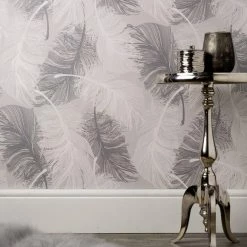 Coloroll Wallpaper Coloroll Feather Dappled Grey Wallpaper
