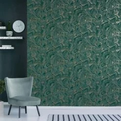 Fine Décor Wallpaper Marble Emerald Wallpaper