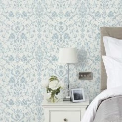 Dunelm Dorma Remington Blue Wallpaper