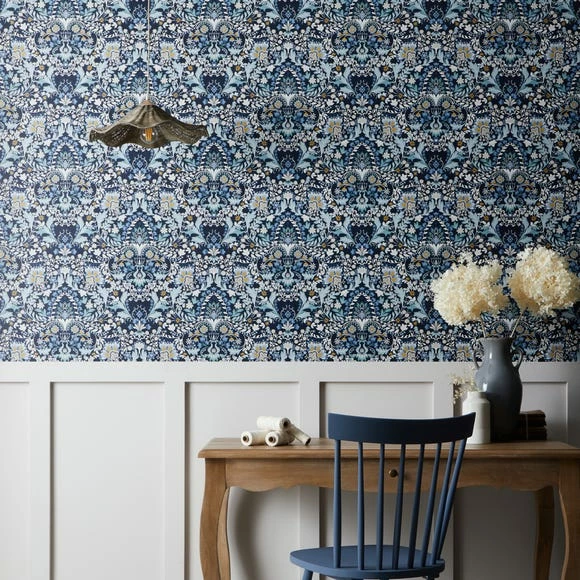 Dunelm Hardwick Blue Wallpaper 3 Dunelm Hardwick Blue Wallpaper