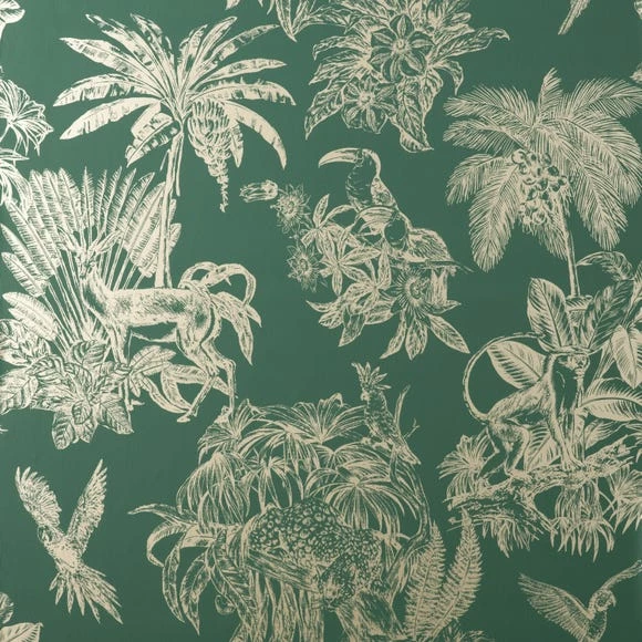 Dunelm Amazonia Emerald Wallpaper 4 Dunelm Amazonia Emerald Wallpaper - Image 2