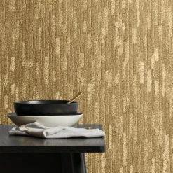 Dunelm Bergamo Leather Gold Wallpaper -Modern Rugs Home 30782950 alt04