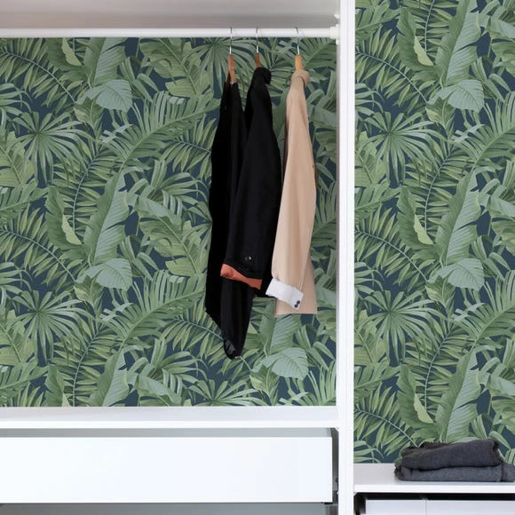 NuWallpaper Nu Wall Self Adhesive Maui Navy Wallpaper 8 NuWallpaper Nu Wall Self Adhesive Maui Navy Wallpaper - Image 6