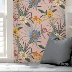 NuWallpaper Nu Wall Self Adhesive Tropical Floral Pink Wallpaper -Modern Rugs Home 30782989 alt04