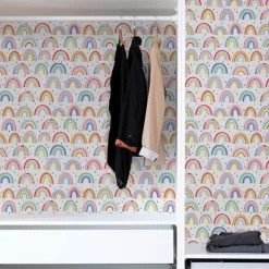 NuWallpaper Nu Wall Self Adhesive Over The Rainbow Multi Wallpaper -Modern Rugs Home 30782991 alt05
