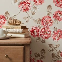 Dunelm Ashbourne Red Wallpaper 11 Dunelm Ashbourne Red Wallpaper -Modern Rugs Home 30783002 alt04