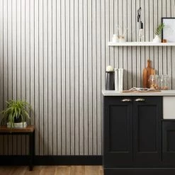 Dunelm Wooden Panel Grey Wallpaper