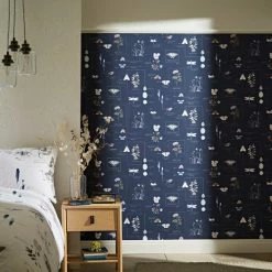 Natural History Museum Nature's Journal Navy Wallpaper