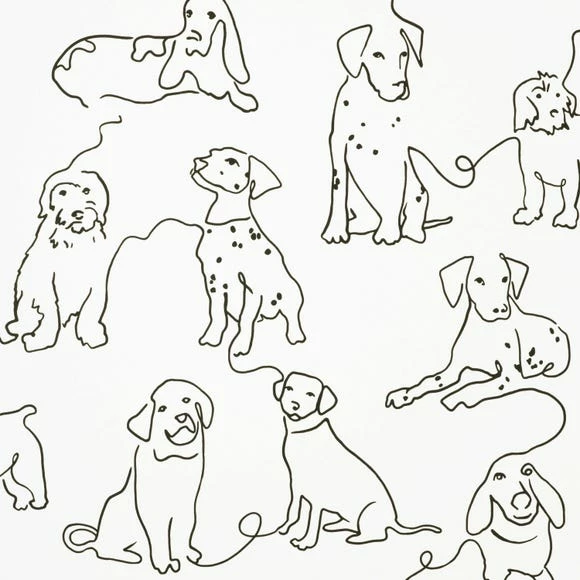 Dunelm Linear Dogs White Wallpaper 4 Dunelm Linear Dogs White Wallpaper - Image 2