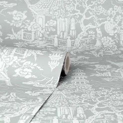 Dunelm Archive Pagoda Grey Wallpaper 7 Dunelm Archive Pagoda Grey Wallpaper -Modern Rugs Home 30783060 alt02