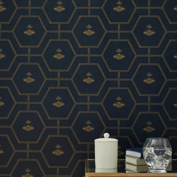 Dorma Heritage Bee Navy Wallpaper 7 Dorma Heritage Bee Navy Wallpaper - Image 5