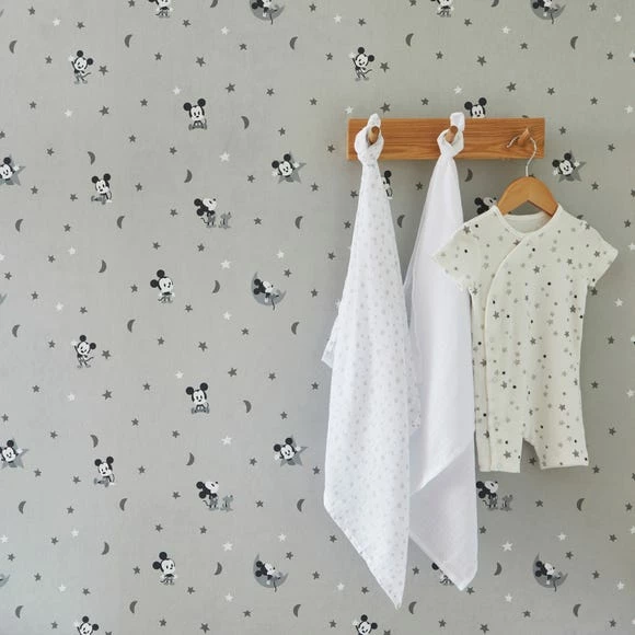 Disney Mickey Mouse Stars And Moon Grey Wallpaper 6 Disney Mickey Mouse Stars And Moon Grey Wallpaper - Image 4