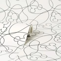 Disney Mickey Mouse Linear Mono Wallpaper 9 Disney Mickey Mouse Linear Mono Wallpaper -Modern Rugs Home 30783098 alt02