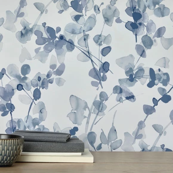 Dunelm Honesty Blue Wallpaper 5 Dunelm Honesty Blue Wallpaper - Image 3