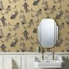 Dunelm Decorative Fish Gold Wallpaper -Modern Rugs Home 30783159