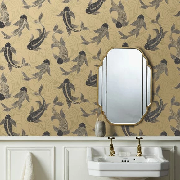 Dunelm Decorative Fish Gold Wallpaper 3 Dunelm Decorative Fish Gold Wallpaper