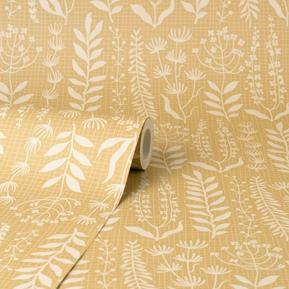 Dunelm Modern Leaf Ochre Wallpaper 5 Dunelm Modern Leaf Ochre Wallpaper - Image 3