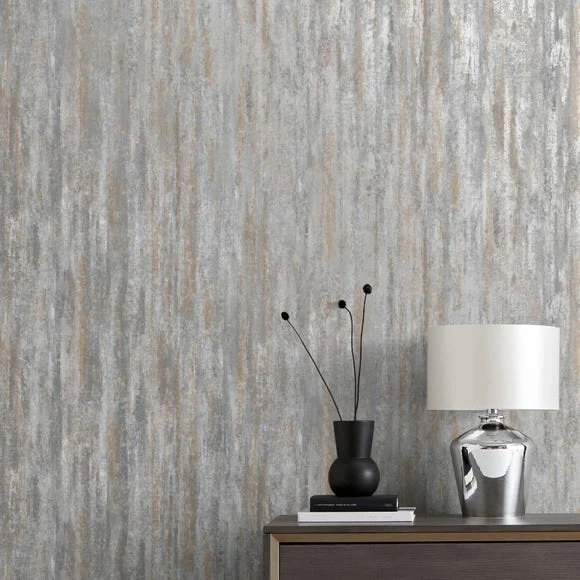 Dunelm Luxe Textured Stripe Stone Wallpaper 3 Dunelm Luxe Textured Stripe Stone Wallpaper