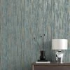 Dunelm Luxe Textured Stripe Teal Wallpaper -Modern Rugs Home 30783507