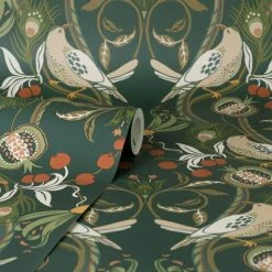 Dunelm Havisham Bottle Green Wallpaper -Modern Rugs Home 30783964 alt03