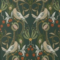 Dunelm Havisham Bottle Green Wallpaper -Modern Rugs Home 30783964 alt04