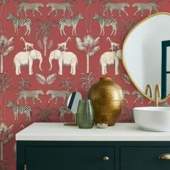 Dunelm Safari Walk Russet Wallpaper -Modern Rugs Home 30789468 alt02