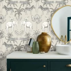 Dunelm Safari Walk Natural Wallpaper