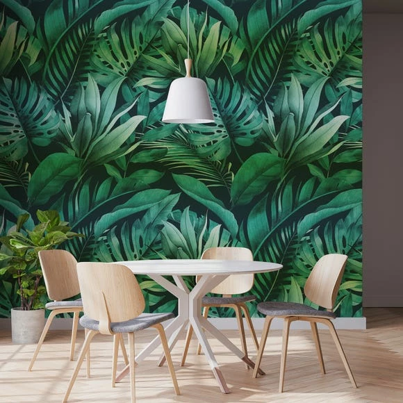 Dunelm Tropical Leaves Green Mural 3 Dunelm Tropical Leaves Green Mural