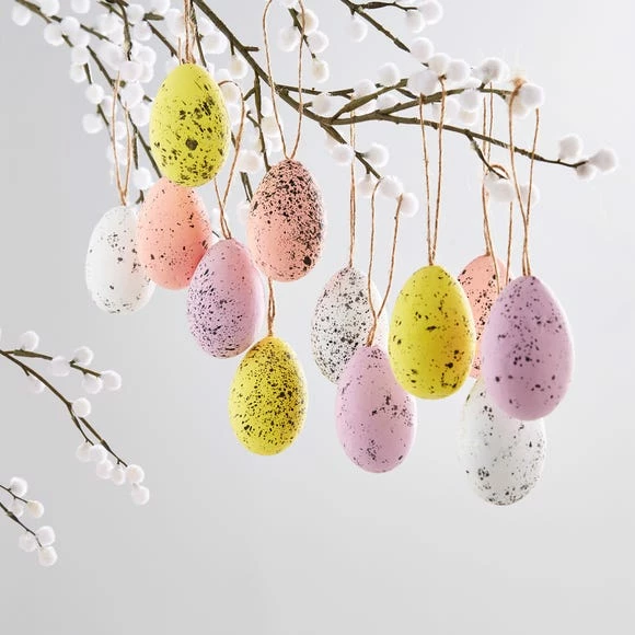 Dunelm Pack Of 12 Natural Speckled Hanging Eggs Decoration 3 Dunelm Pack Of 12 Natural Speckled Hanging Eggs Decoration