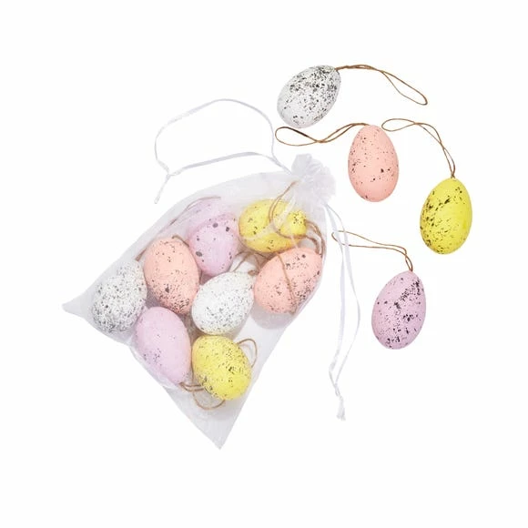 Dunelm Pack Of 12 Natural Speckled Hanging Eggs Decoration 5 Dunelm Pack Of 12 Natural Speckled Hanging Eggs Decoration - Image 3