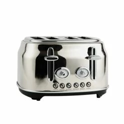 Dunelm Retro Stainless Steel 4 Slice Toaster 9 Dunelm Retro Stainless Steel 4 Slice Toaster -Modern Rugs Home 30794945 alt03