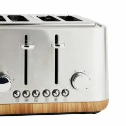 Dunelm Porary Brushed Stainless Steel 4 Slice Toaster -Modern Rugs Home 30794951 alt02