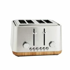 Dunelm Porary Brushed Stainless Steel 4 Slice Toaster -Modern Rugs Home 30794951 alt03