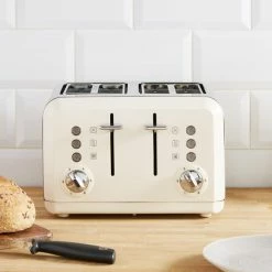 Dunelm Spectrum Cream 4 Slice Toaster