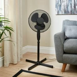 Dunelm 16inch Black Pedestal Fan