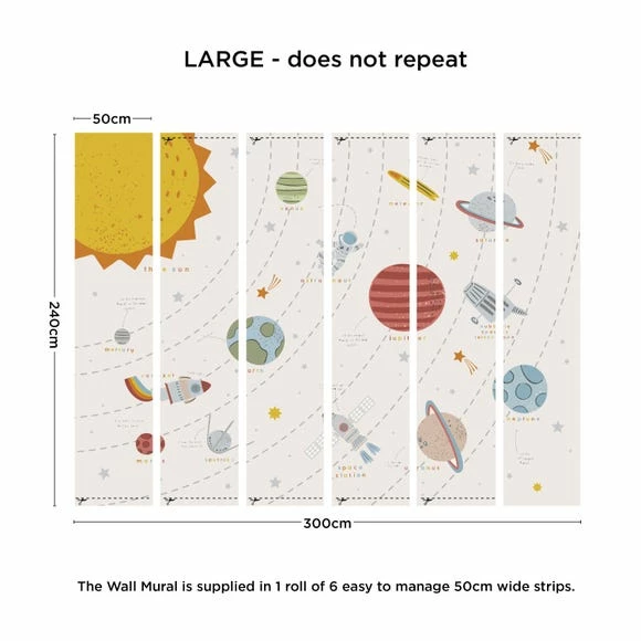 Dunelm Outer Space Scandi Large Mural 4 Dunelm Outer Space Scandi Large Mural - Image 2