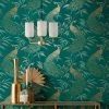 Dunelm Luxe Peacock Wallpaper -Modern Rugs Home 30800679
