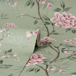 Crown Wallpaper Akina Floral Sage Wallpaper 11 Crown Wallpaper Akina Floral Sage Wallpaper -Modern Rugs Home 30801587 alt04