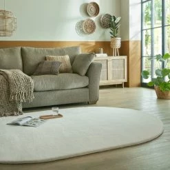 Dunelm Faux Fur Supersoft Lush Oval Rug