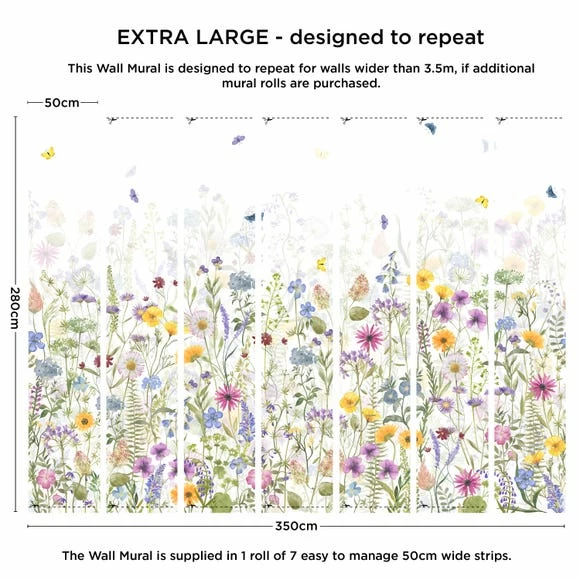 Dunelm Spring Flowers Multicoloured Mural 6 Dunelm Spring Flowers Multicoloured Mural - Image 4