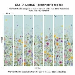 Dunelm Spring Flowers Duckegg Blue Mural 9 Dunelm Spring Flowers Duckegg Blue Mural -Modern Rugs Home 30818426 alt03