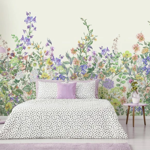 Dunelm Floral Garden Lilac Mural 3 Dunelm Floral Garden Lilac Mural
