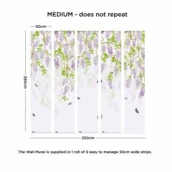 Dunelm Whispering Wisteria Lavender Mural -Modern Rugs Home 30818444 alt03